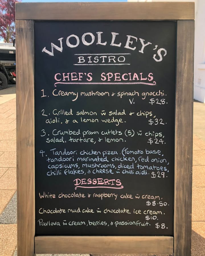 Featured image for “Today’s Chef’s Specials at Woolleys Bistro”