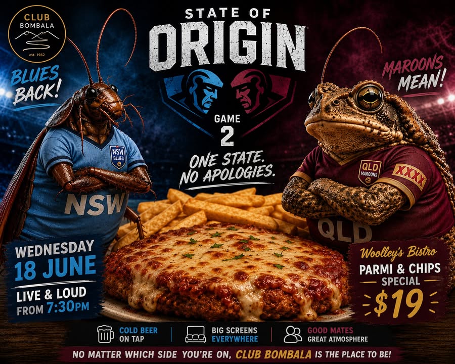Featured image for “State of Origin Game II at Club Bombala”